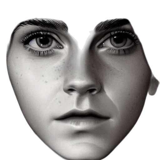 face, mask, robot, jewelry, photorealistic, 3d render, concept art, pencil sketch transparent PNG cut-out