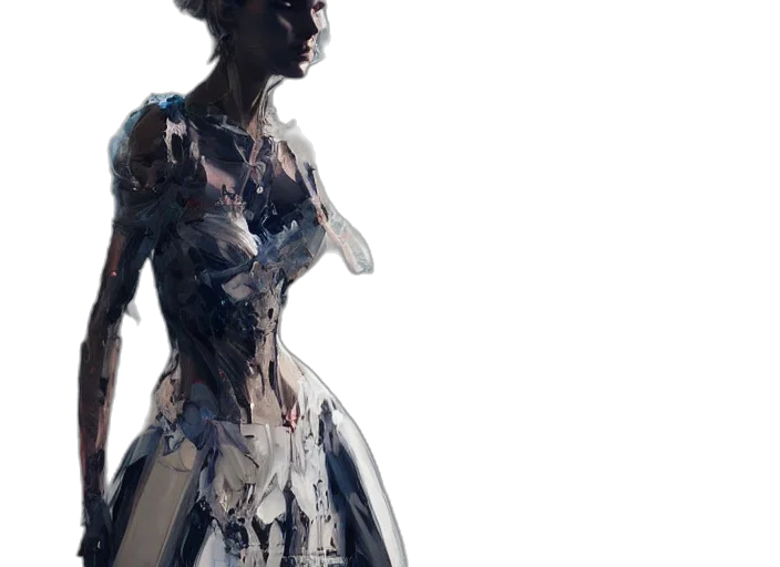 dress, robot, concept art, cyberpunk transparent PNG cut-out