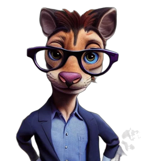 staff, animal, cartoon, 3d render transparent PNG cut-out