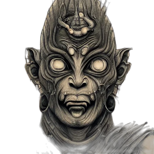 mask, face, staff, creature transparent PNG cut-out