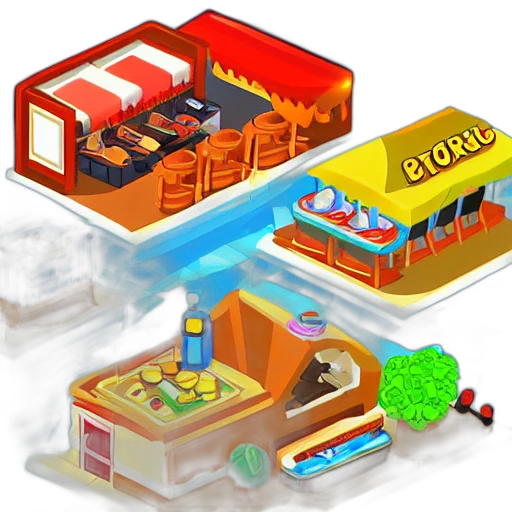 food, furniture, concept art, 3d render, pixel art, photorealistic, city street, fog transparent PNG cut-out