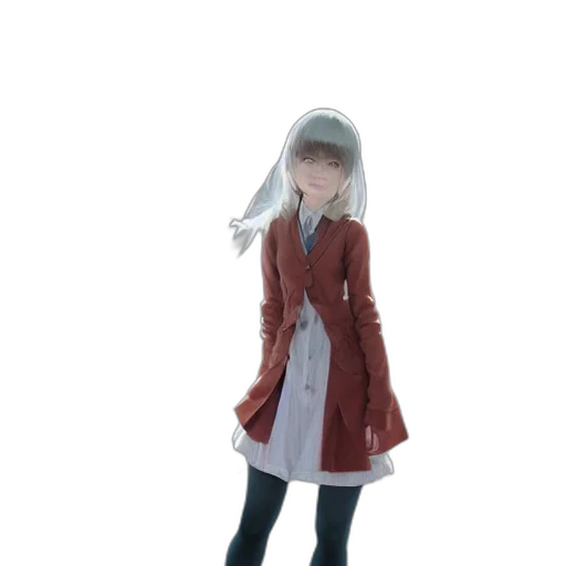 jacket, dress, hat, staff, 3d render, concept art, anime, photorealistic transparent PNG cut-out