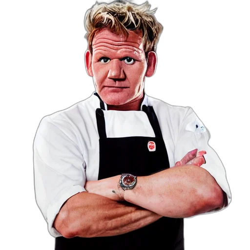 staff, food, face, photorealistic, portrait, chef, gordon, ramsay transparent PNG cut-out