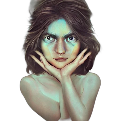 face, mask, creature, crown, fantasy art, concept art, pixel art, photorealistic transparent PNG cut-out