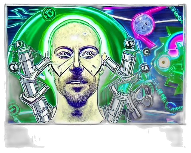 robot, concept art, cyberpunk, cartoon transparent PNG cut-out
