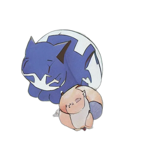 creature, animal, dragon, pixel art, concept art, watercolor, anime, blue transparent PNG cut-out