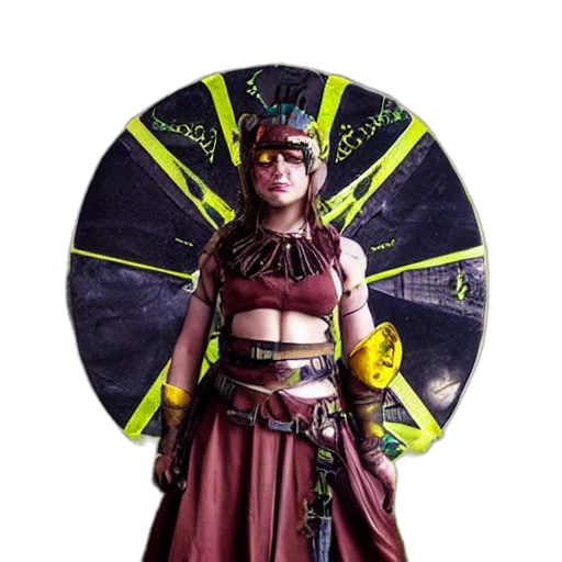 staff, fantasy art, concept art, cyberpunk, photo, solarpunk, warrior transparent PNG cut-out