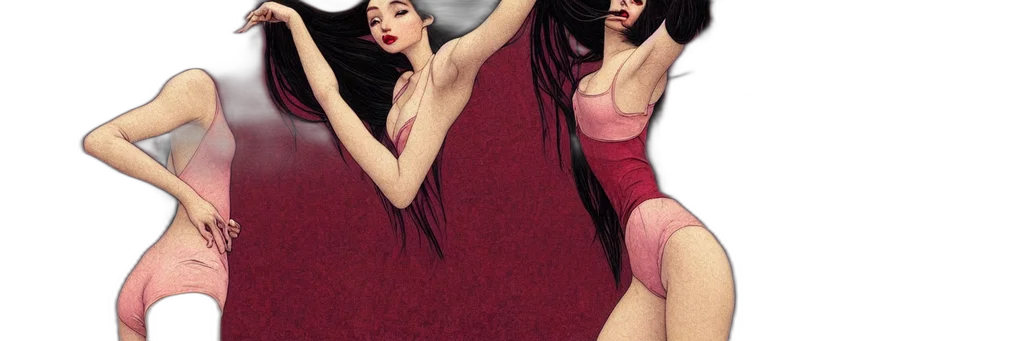 dress, comic book art, photorealistic, cartoon transparent PNG cut-out