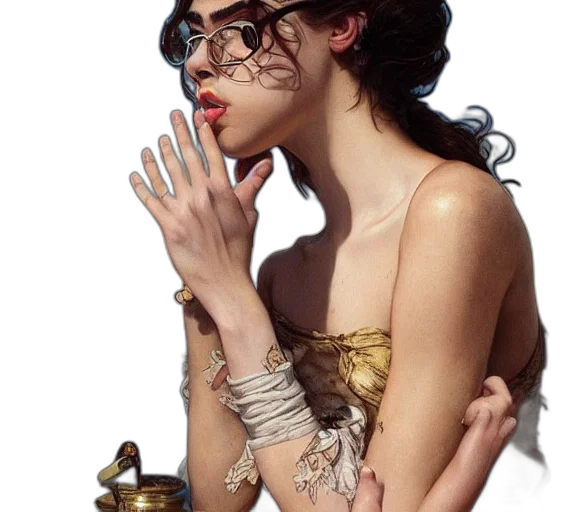 jewelry, mask, dress, crown, photorealistic, fantasy art, concept art, golden transparent PNG cut-out
