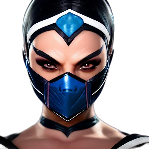 mask, face, concept art, comic book art, cyberpunk, fantasy art, blue, macro transparent PNG cut-out