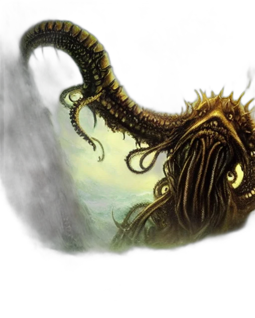 creature, dragon, hair, animal, concept art, fantasy art, photorealistic, underwater transparent PNG cut-out