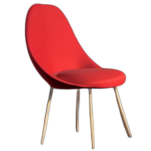 furniture, 3d render, red, chair, shape, avocado, ultra, realistic transparent PNG cut-out