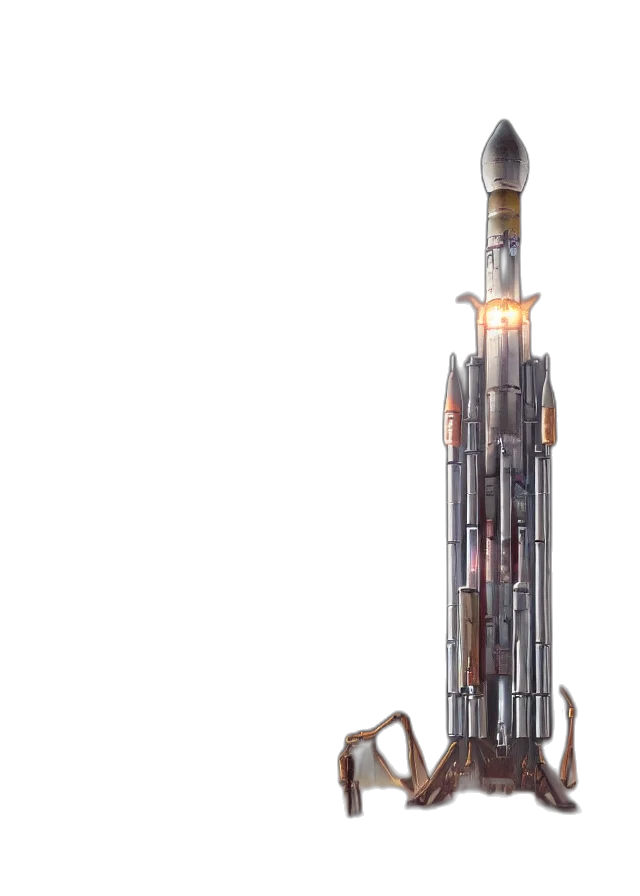weapon, sword, staff, robot, concept art, 3d render, cyberpunk, outer space transparent PNG cut-out