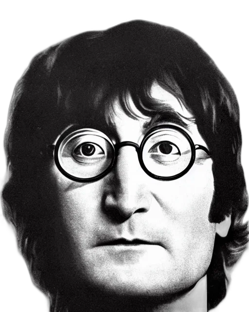 face, animal, hair, mask, photorealistic, john, lennon, looking transparent PNG cut-out