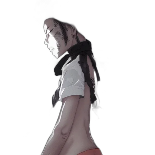 dress, creature, staff, robot, concept art, watercolor, anime, cyberpunk transparent PNG cut-out