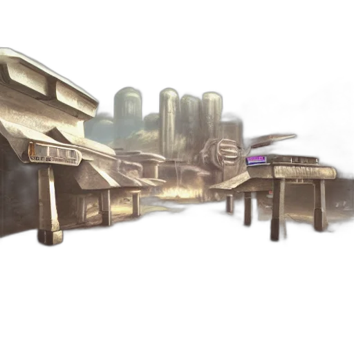 car, building, concept art, fantasy art transparent PNG cut-out