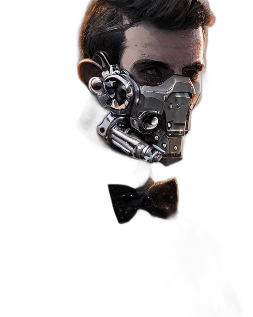 mask, robot, face, creature, concept art, cyberpunk, photorealistic, 3d render transparent PNG cut-out