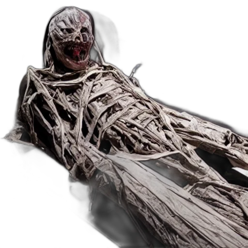 creature, dress, robot, mask, concept art, 3d render, mummified, elon transparent PNG cut-out