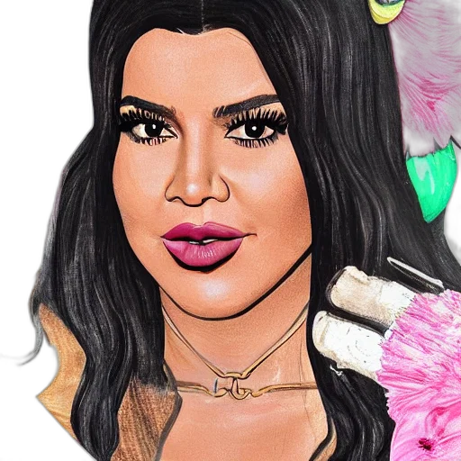 photorealistic, cartoon, watercolor, fantasy art, pastel, kardashians, cherries transparent PNG cut-out