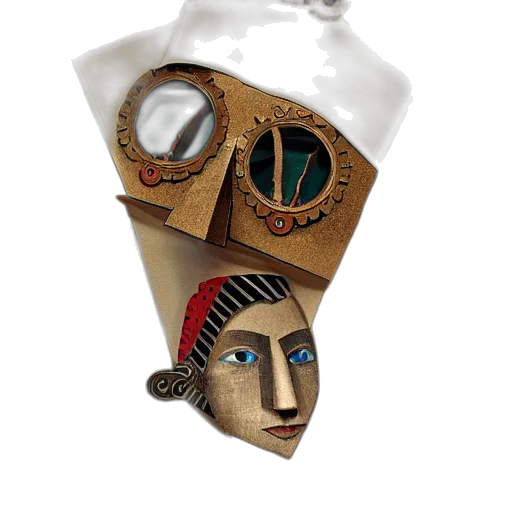 mask, jewelry, crown, face, 3d render, concept art, steampunk, boy transparent PNG cut-out