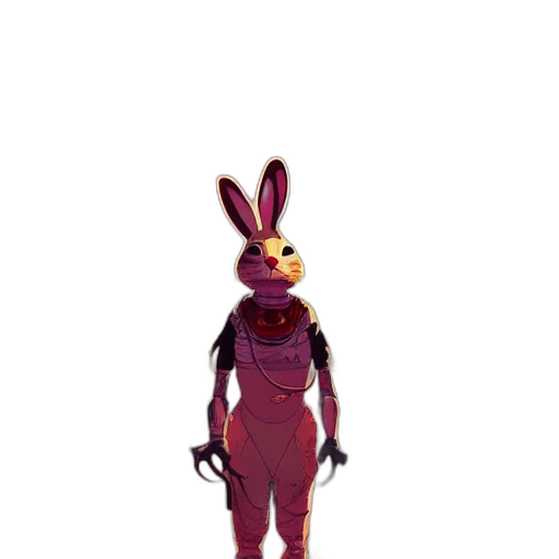 animal, creature, dress, robot, concept art, 3d render, pixel art, vaporwave transparent PNG cut-out