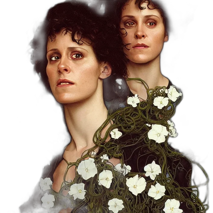 face, flower, dress, photorealistic, concept art, fantasy art, 3d render, forest transparent PNG cut-out