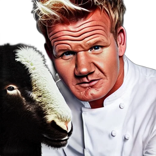 animal, food, photorealistic, gordon, ramsay, sheep transparent PNG cut-out