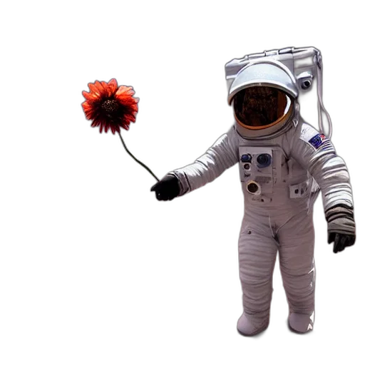 staff, flower, robot, weapon, 3d render, concept art, outer space, epic transparent PNG cut-out