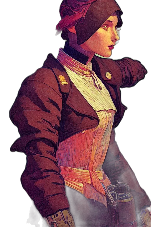 jacket, staff, face, dress transparent PNG cut-out