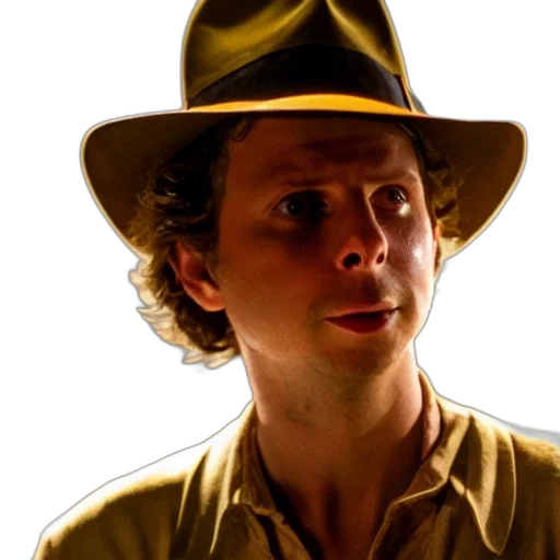 hat, staff, face, photorealistic transparent PNG cut-out