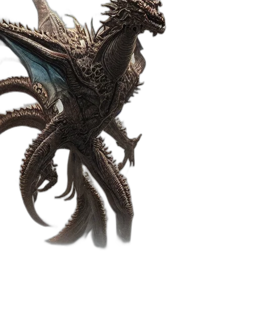 dragon, creature, staff, crown, concept art, 3d render, fantasy art, photorealistic transparent PNG cut-out