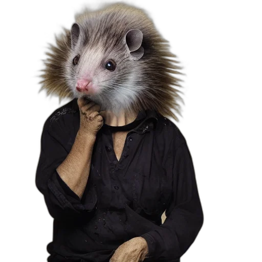 animal, creature, jacket, hat, photorealistic, concept art, 3d render, annie transparent PNG cut-out