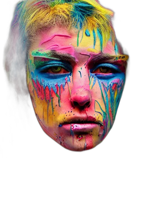 mask, face, hair, jewelry, photorealistic, watercolor, cyberpunk, 3d render transparent PNG cut-out