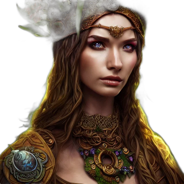 jewelry, crown, face, hat, fantasy art, photorealistic, concept art, oil painting transparent PNG cut-out