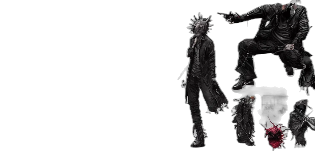 jacket, mask, weapon, creature transparent PNG cut-out
