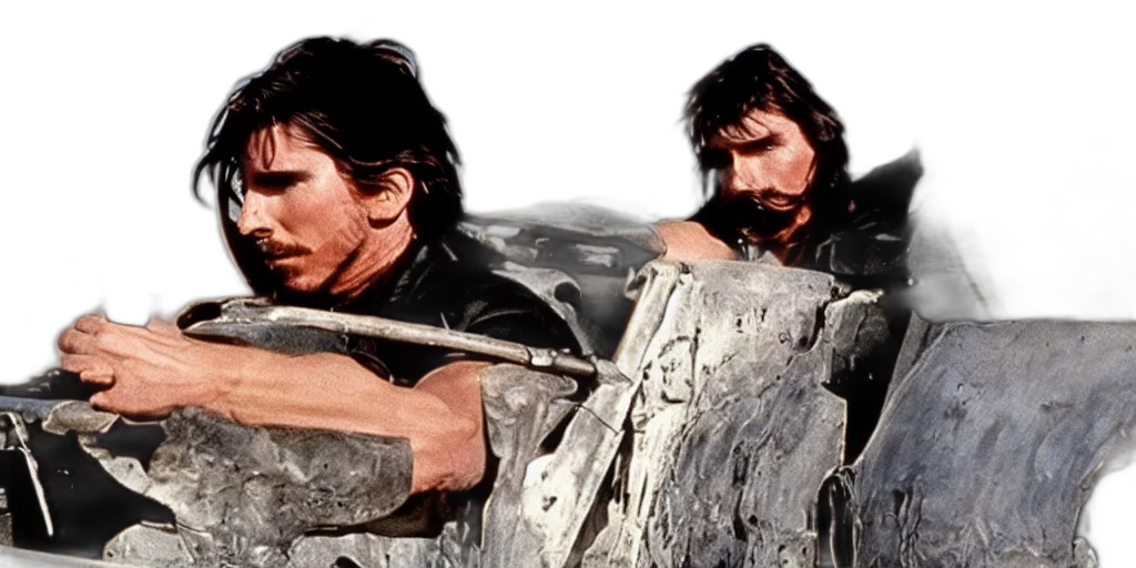 film, still, christian, bale transparent PNG cut-out