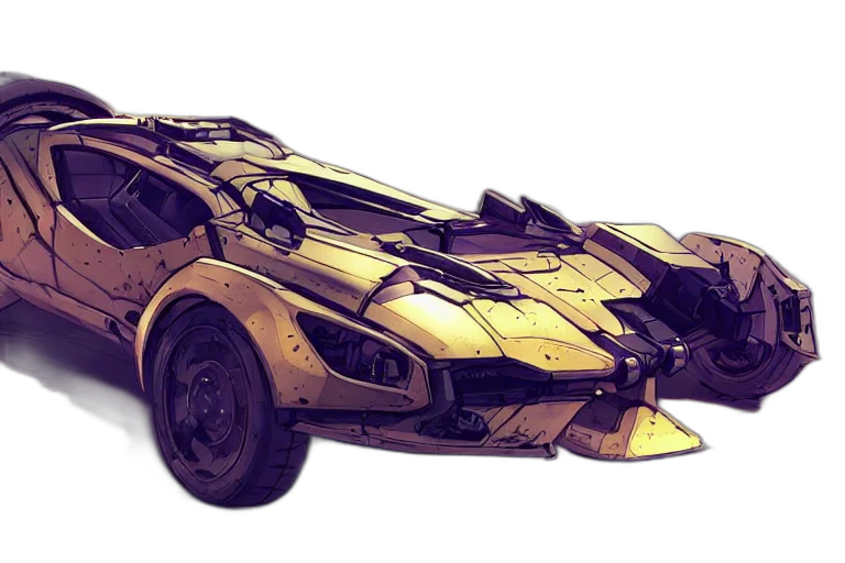 car, weapon, concept art, 3d render transparent PNG cut-out