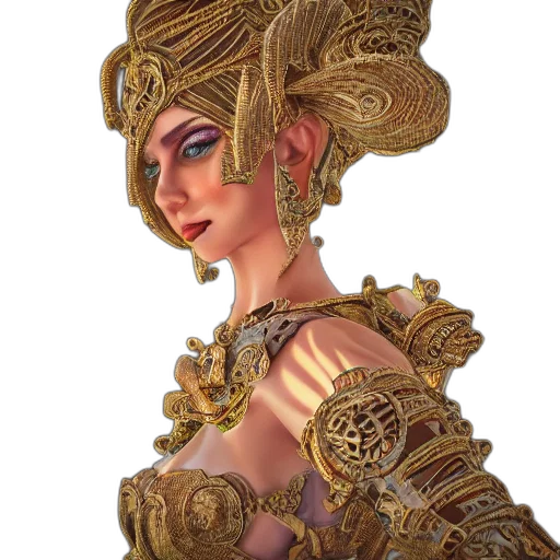crown, dress, jewelry, mask, fantasy art, concept art, photorealistic, 3d render transparent PNG cut-out