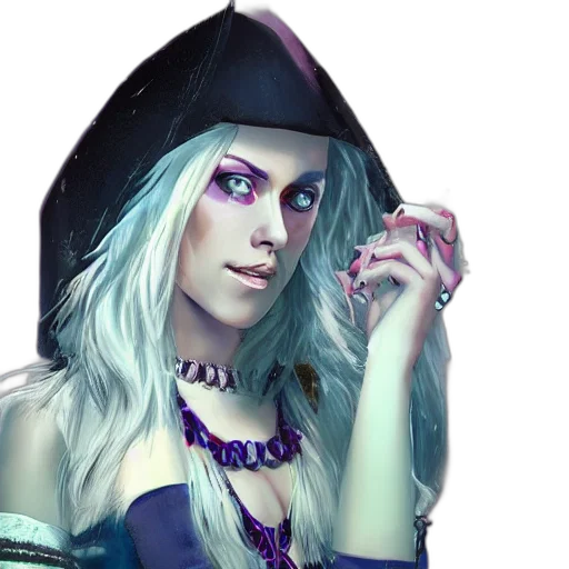jewelry, face, fantasy art, concept art, cyberpunk, photorealistic, blue, dark transparent PNG cut-out