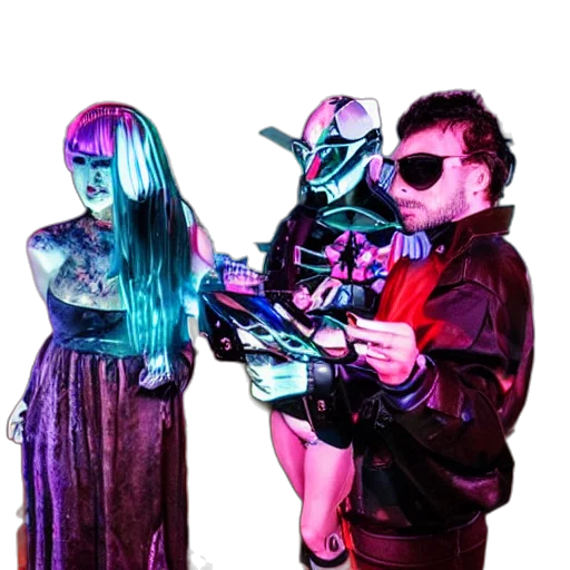 mask, jacket, robot, staff transparent PNG cut-out