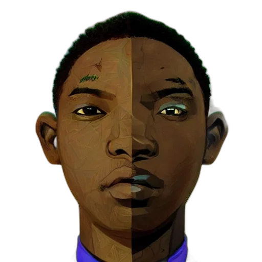 face, mask, pixel art, concept art, 3d render, photorealistic, dark, earth tones transparent PNG cut-out