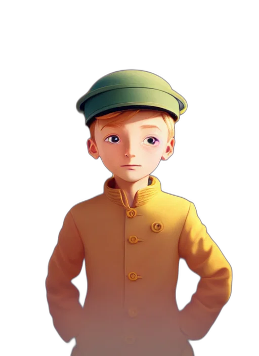 staff, hat, face, jacket, 3d render, concept art, cartoon, photorealistic transparent PNG cut-out