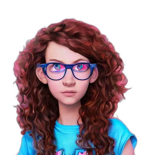 hair, face, cartoon, 3d render, photorealistic, concept art, portrait, young transparent PNG cut-out