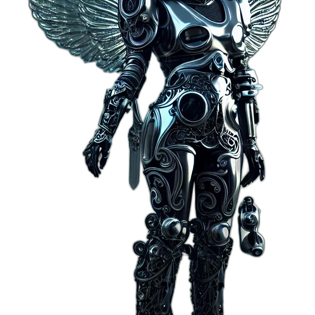 robot, staff, sword, weapon, concept art, 3d render, fantasy art, cyberpunk transparent PNG cut-out