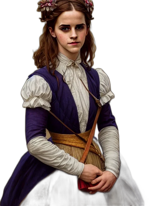 jacket, staff, dress, face, photorealistic, fantasy art, oil painting, concept art transparent PNG cut-out