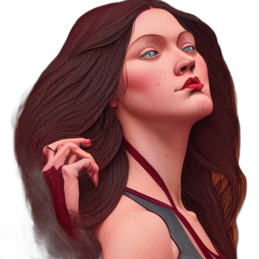 face, hair, jewelry, photorealistic transparent PNG cut-out