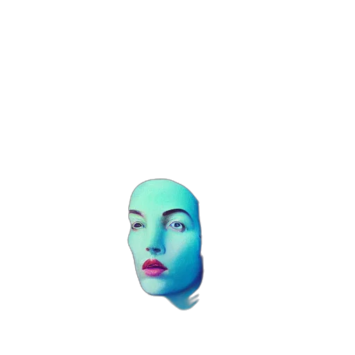 mask, face, robot, creature, vaporwave, 3d render, pixel art, photorealistic transparent PNG cut-out