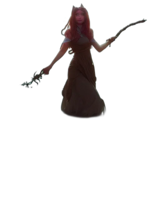 staff, weapon, creature, dress, concept art, fantasy art, 3d render, pixel art transparent PNG cut-out
