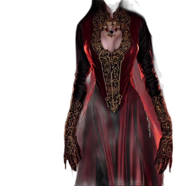 dress, mask, staff, jewelry transparent PNG cut-out