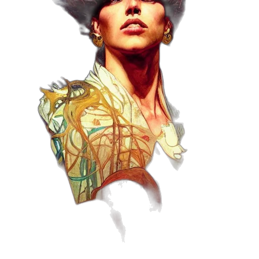hat, face, jacket, staff transparent PNG cut-out